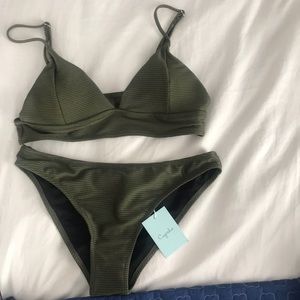 Cupshe relaxation exercises solid bikini set